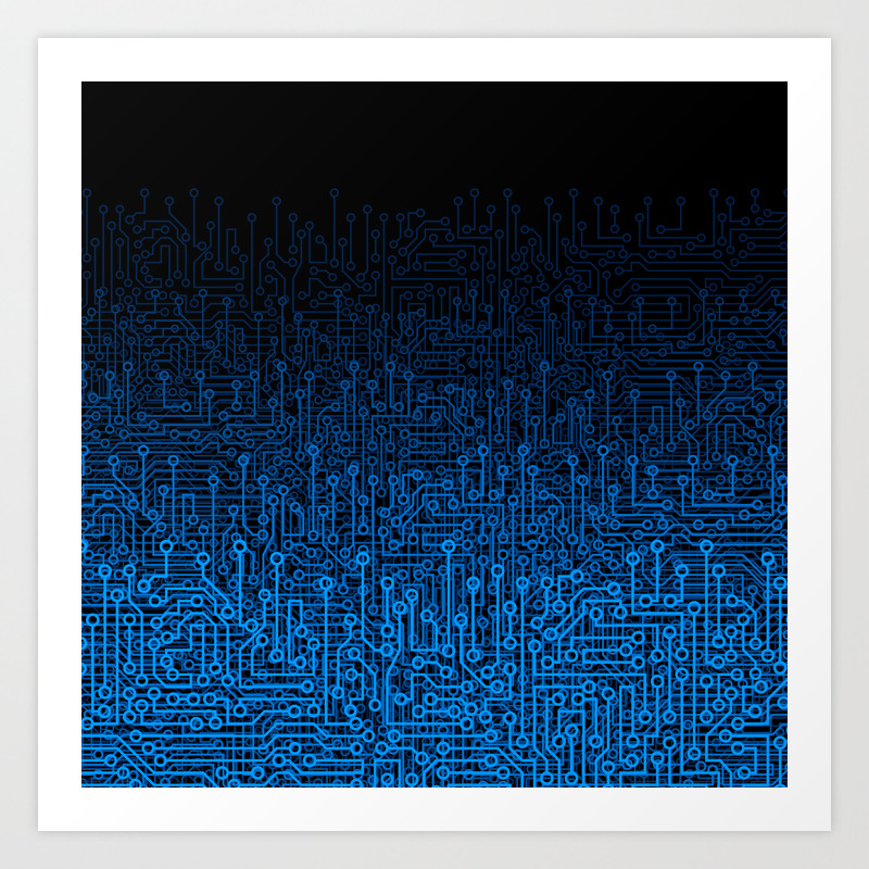 circuit board pattern blue