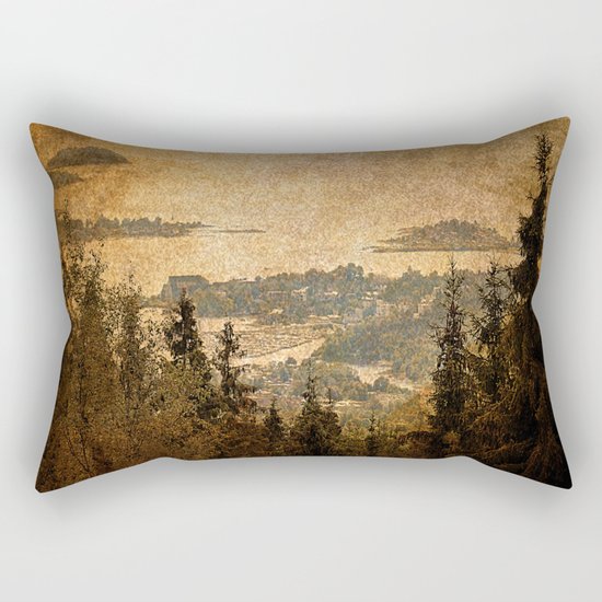 vintage forest landscape Rectangular Pillow