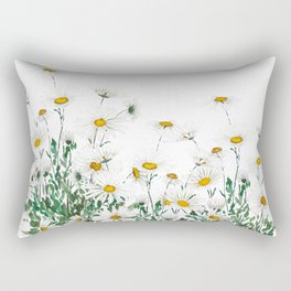 white Margaret daisy watercolor Rectangular Pillow