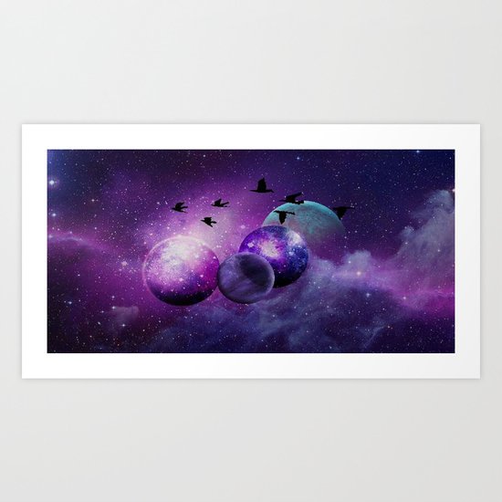 Space birds Art Print