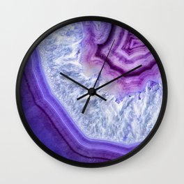 Shades of purple Agate 3110 Wall Clock | Art, Color, Abstract, Gem, Nature, Lines, Digital, Texture, Agate, Crystals 