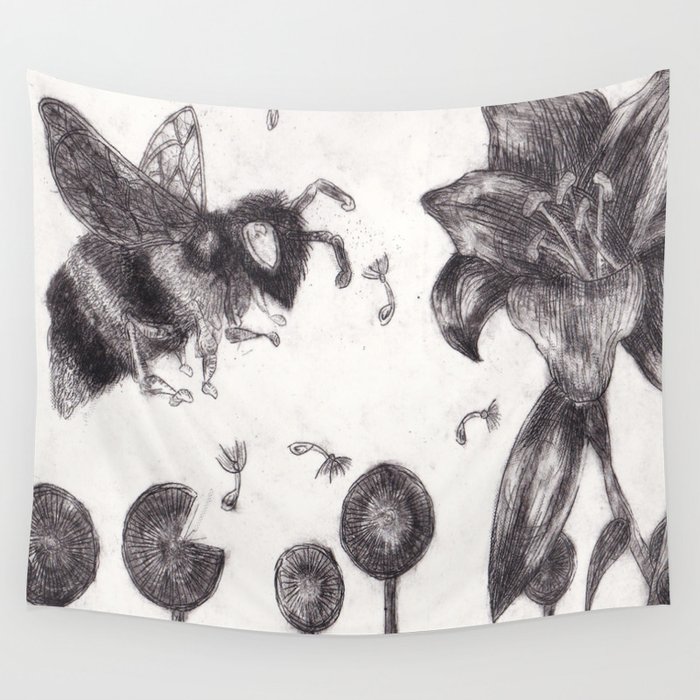 Bee Happy 3 Wall Tapestry
