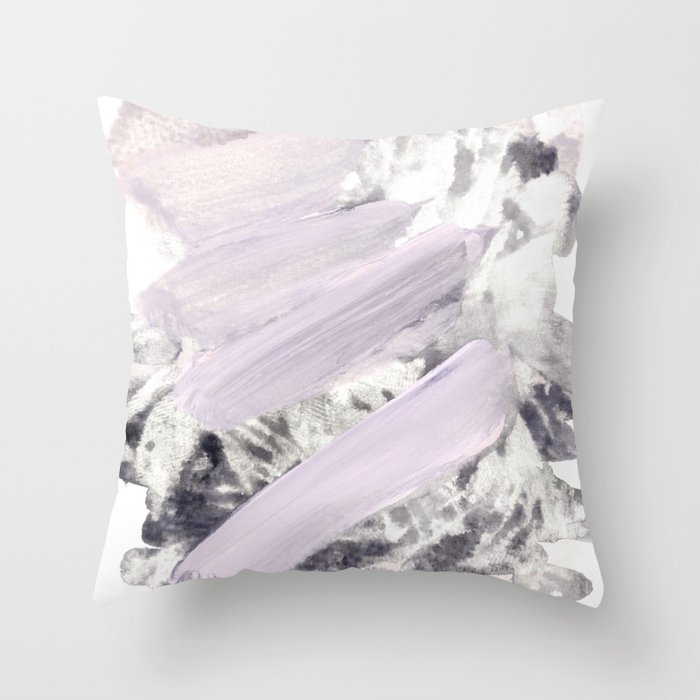 soft pink on grey Throw Pillow