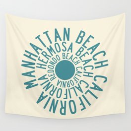 South Bay Los Angeles County California - Turquoise Blue Wall Tapestry