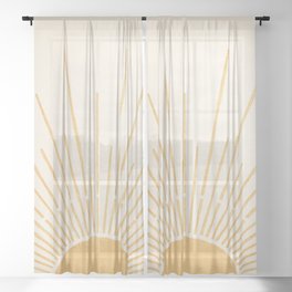 Boho Sun no. 5 Yellow Sheer Curtain