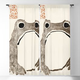 Unimpressed Frog Meika Gafu by Matsumoto Hoji 1814 - Frog Blackout Curtain