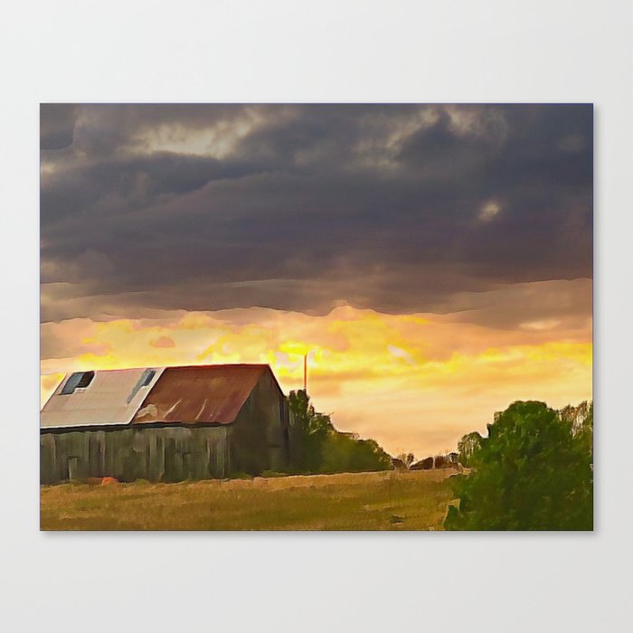 Old country tobacco barn Canvas Print