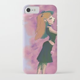 Goth Girl Hugging A Pink Bush iPhone Case