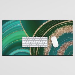 Emerald Marble Glamour Landscape Desk Mat
