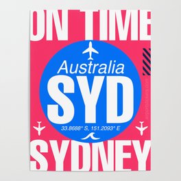 SYD Australia magenta Poster