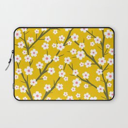 White Blossoms - mustard 1 Laptop Sleeve