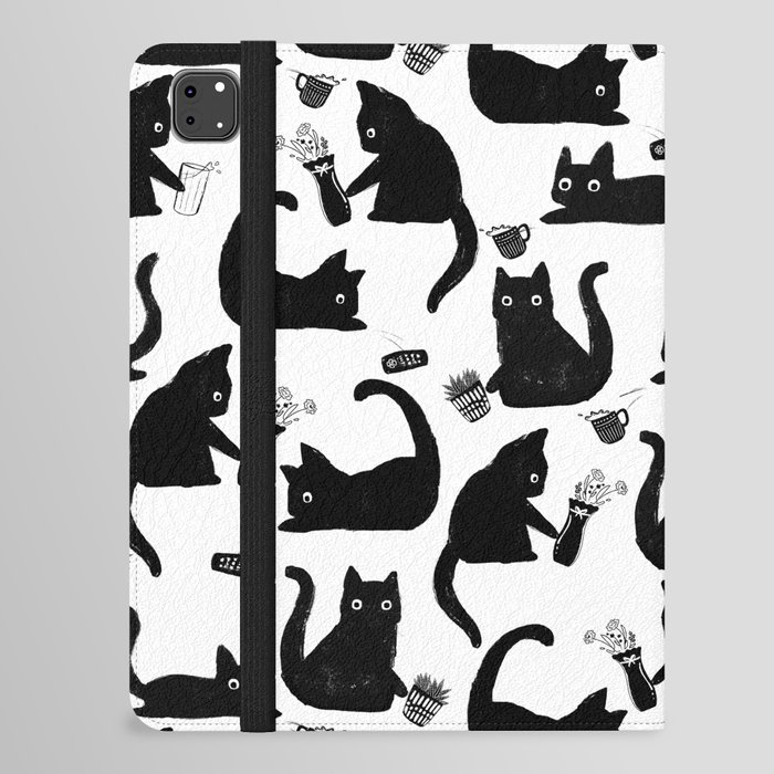 Bad Cats Knocking Stuff Over iPad Folio Case
