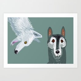 Totem Canadian wolf 2 Art Print