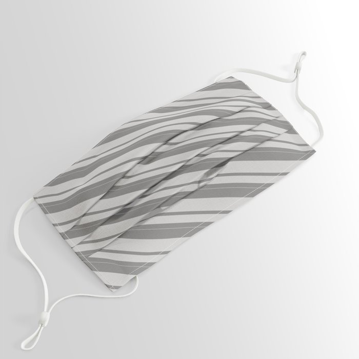 Grey & Light Grey Colored Lines/Stripes Pattern Face Mask