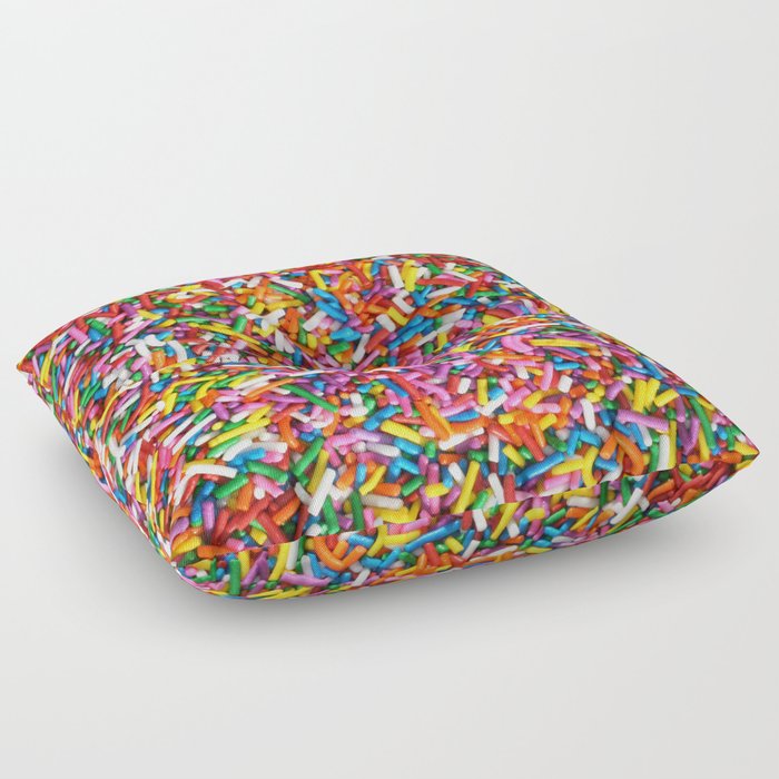 Rainbow Sprinkles Sweet Candy Colorful Floor Pillow