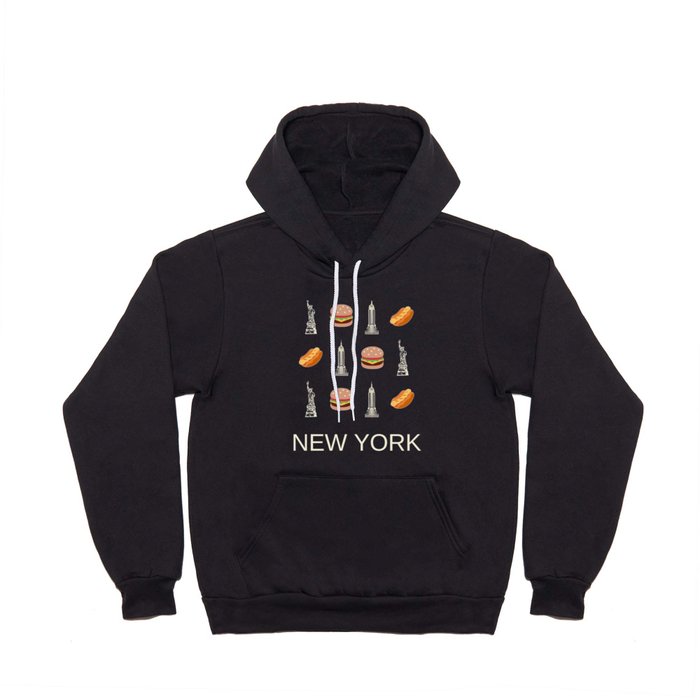 New York Retro Art Illustration Decor Vacations Modern Decor Boho Brown Chocolate Tones Hoody