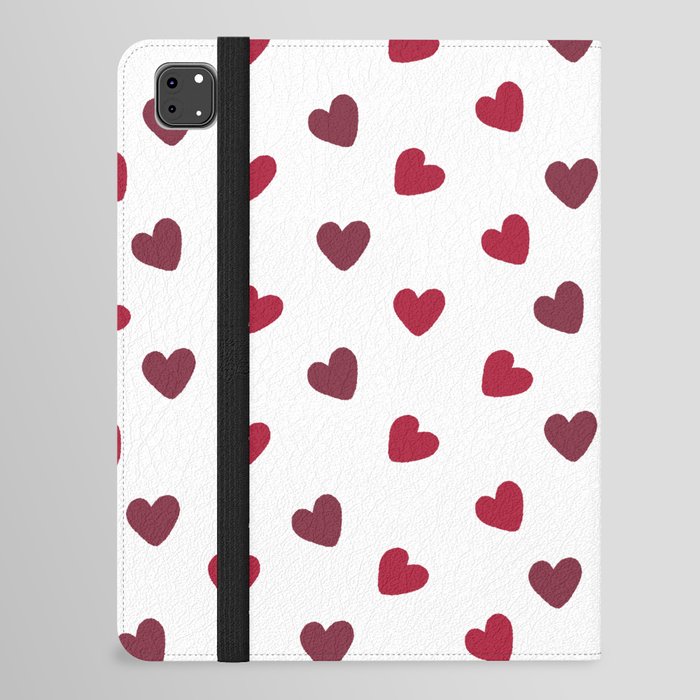 Cute Hearts Valentine Print Seamless Pattern iPad Folio Case