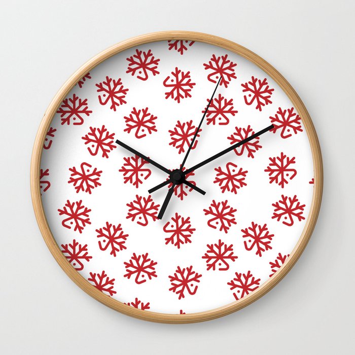 Christmas Red Deers Wall Clock