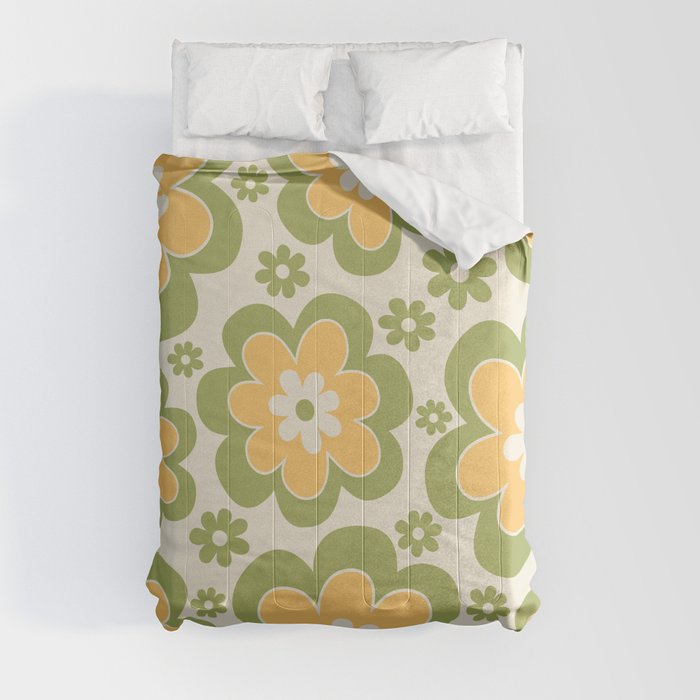 Colorful Retro Flower Pattern 599 Comforter