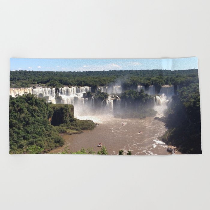 Argentina Photography - Iguazu Falls In The Dense Jungle Beach Towel
