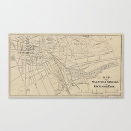Vintage Map of Saratoga Springs NY (1895) Canvas Print
