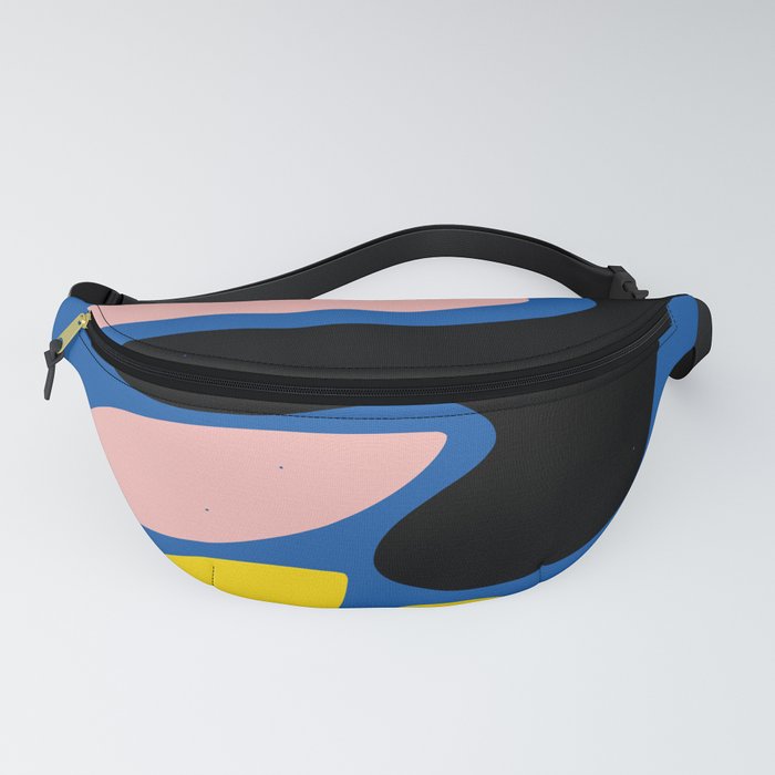 Shapes of Love Abstract Art Blue Minimalism Fanny Pack