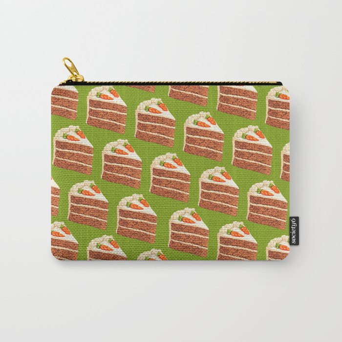 Carrot Cake Pattern - Green Carry-All Pouch