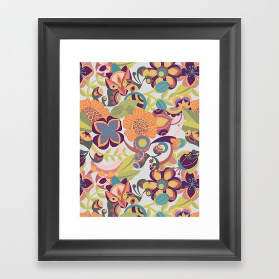 Birds in the fall Framed Art Print