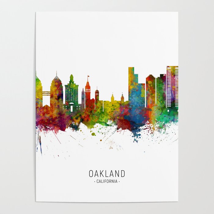 Oakland California Skyline Poster by artPause Michael Tompsett Society6