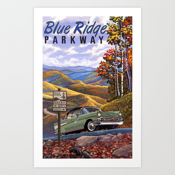 Blue Ridge Parkway 1955 Art Print