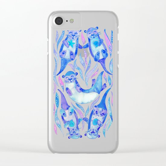 Five Otters – Indigo Ombré Clear iPhone Case