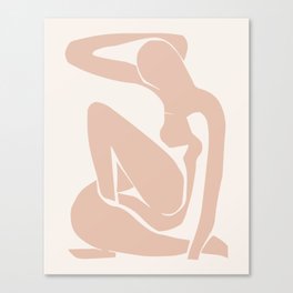 Blush Pink Matisse Nude I, Matisse Abstract Nude Artwork, Mid Century Boho Decor Canvas Print