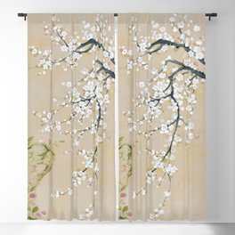 Ume flower painting,korean painting. chinoiserie. Blackout Curtain