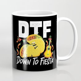 Cinco De Mayo DTF Down To Fiesta Taco Guitar Coffee Mug