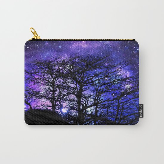 Black Trees Blue Violet Purple Space Carry-All Pouch