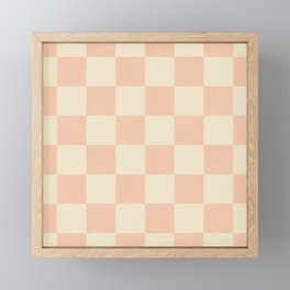 Checkers - peach pink and cream Framed Mini Art Print