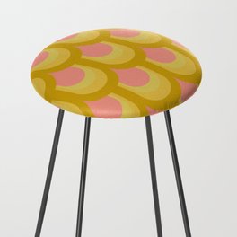 Mod retro pattern on Soft yellow color pallet Counter Stool