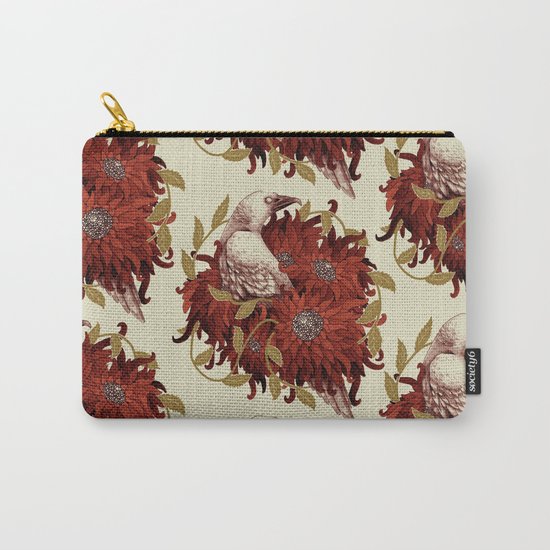 Bird and Flowers Carry-All Pouch