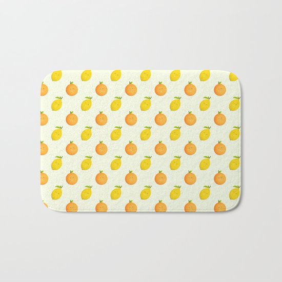 Happy Orange and Lemon Bath Mat