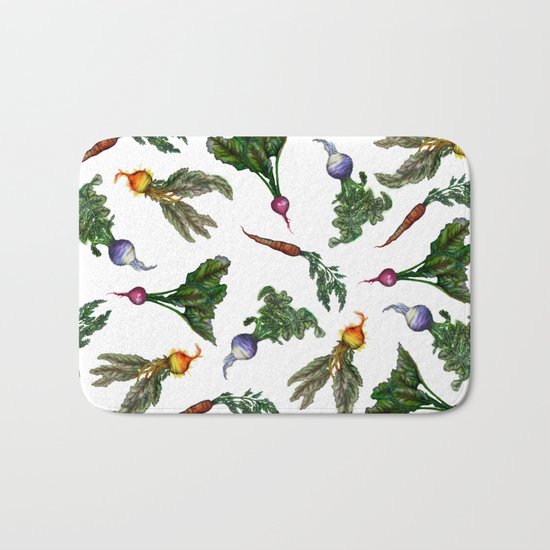 Watercolor Veggies Bath Mat