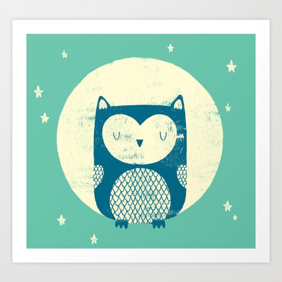 The Moon Owl Art Print