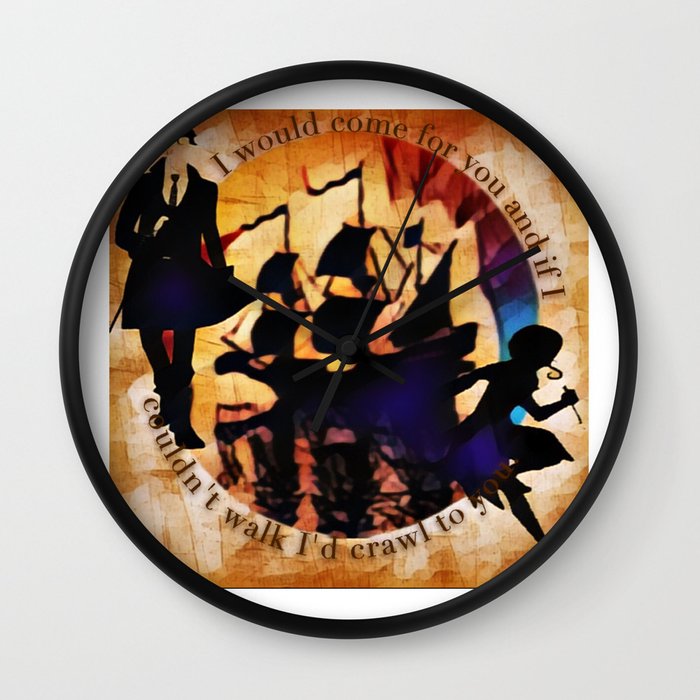 Kaz And Inej Crawl Wall Clock By Natalia Cortez Society6