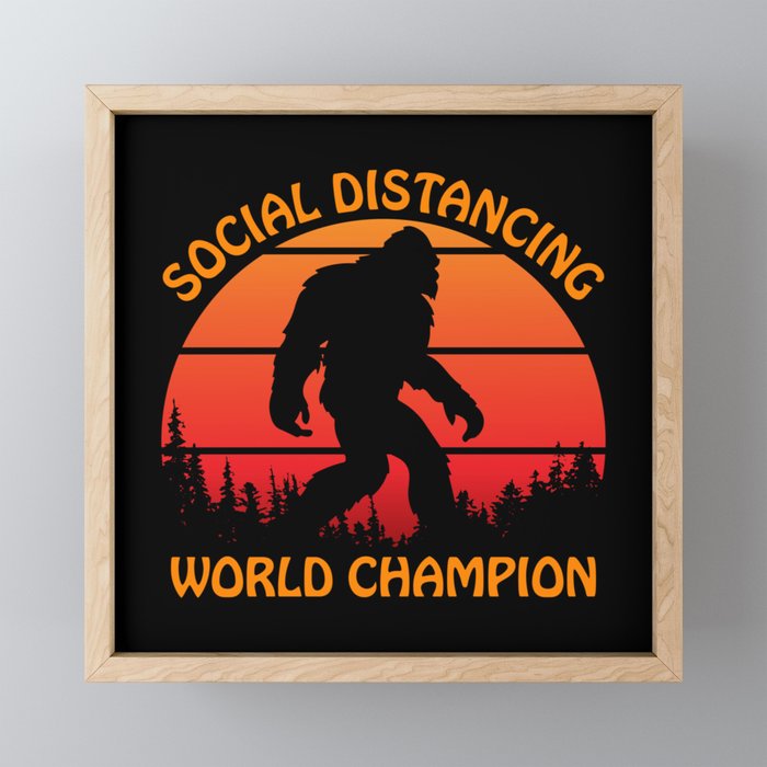 Social Distancing World Champion Framed Mini Art Print