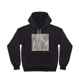 USA, Plano City Map Drawing - Black and White Hoody