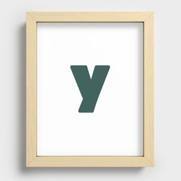y (Dark Green & White Letter) Recessed Framed Print