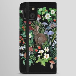 Rabbit and Strawberry Garden iPhone Wallet Case