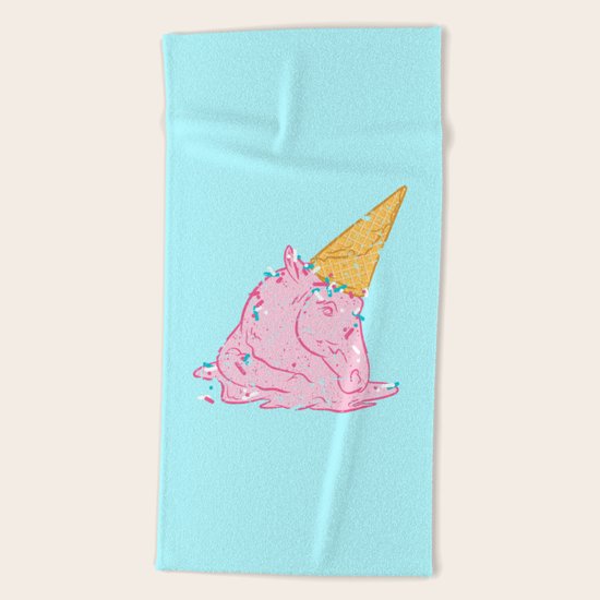Unicorn melts Beach Towel