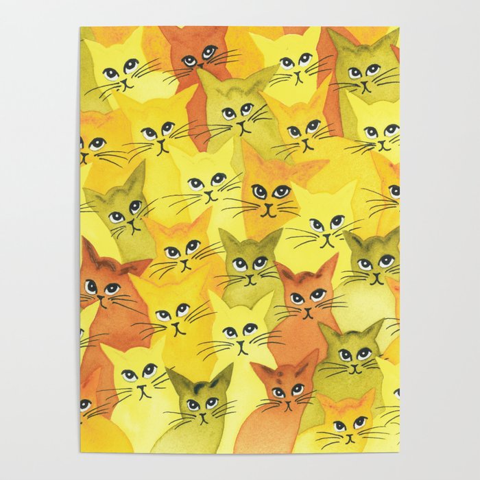 Yellowstone Whimsical Cats Poster
