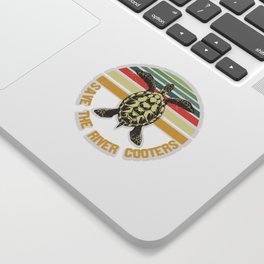 Save The River Cooters Vintage Turtle Sticker