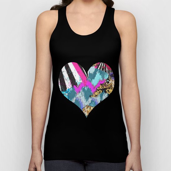 Fashion | Chic aztec pink teal zebra stripes leopard pattern Unisex Tank Top